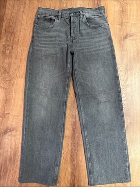 Zara Men's Washed Charcoal Straight Jeans